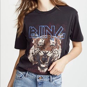 Anine Bing Black Tiger Tee